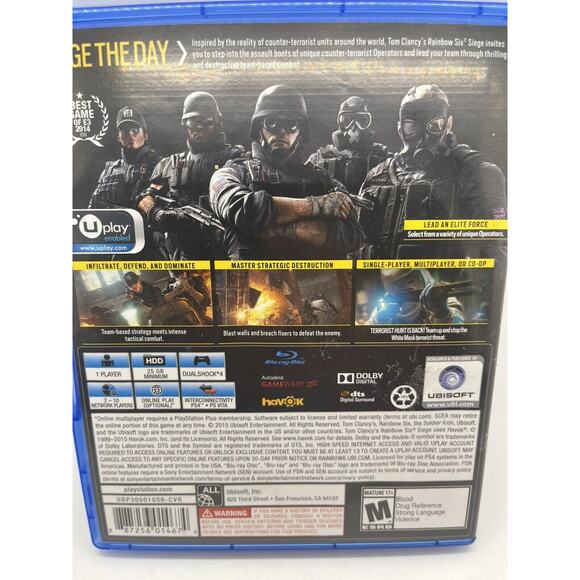 Tom Clancy's Rainbow Six Siege (PlayStation 4, 2015) - Tested - Picture 3 of 6